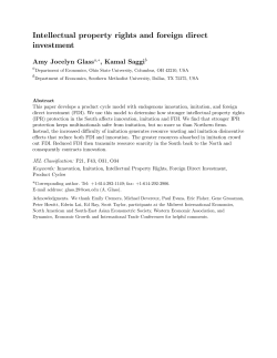 Intellectual property rights and foreign direct investment