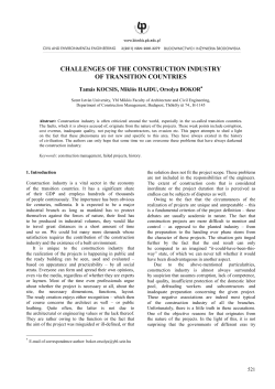 challenges of the construction industry of transition countries