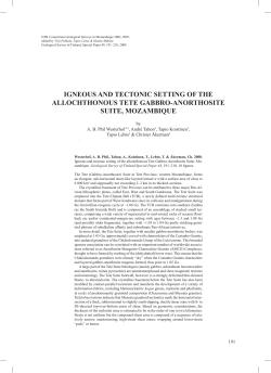 igneous and tectonic setting of the allochthonous tete gabbro