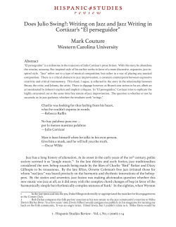 Does Julio Swing?: Writing on Jazz and Jazz Writing in Cort&aacute;zar`s
