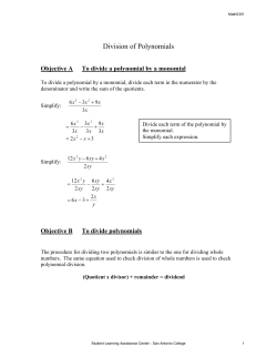 Division of Polynomials