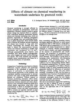 Effects of climate on chemical weathering in watersheds underlain
