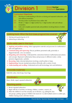 313 Develop an understanding of division as sharing and repeated
