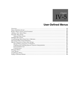 IV-5 User-Defined Menus .............................................. IV-117