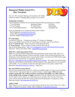 May 2016 - Hammond Middle School PTA