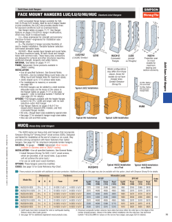 FACE MOUNT HANGERS LUC/LU/U/HU/HUC Standard Joist Hangers