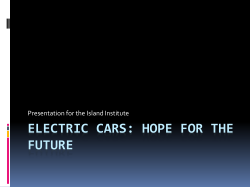 electric cars: hope for the future