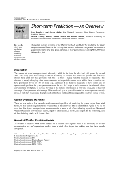 Short-term Prediction-An Overview