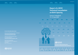 Birth Spacing - World Health Organization