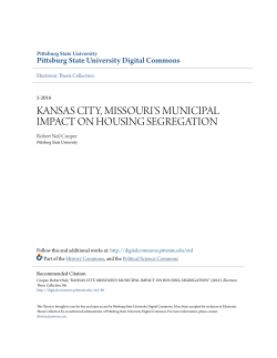 kansas city, missouri`s municipal impact on housing segregation