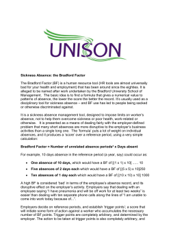 Factsheet on the Bradford Factor