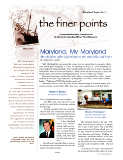 Maryland, My Maryland - St. Mary`s County Government