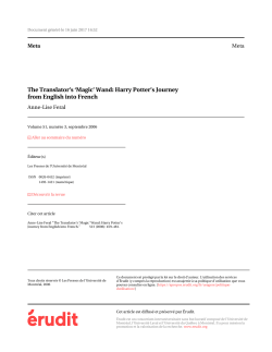 The Translator`s `Magic` Wand: Harry Potter`s Journey from