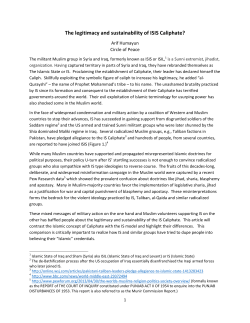 The legitimacy and sustainability of ISIS Caliphate?