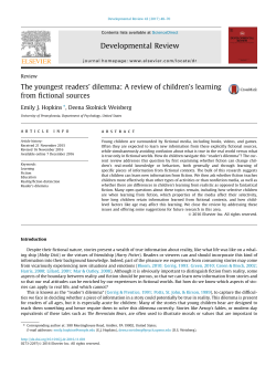 A review of children`s learning from fictional sources.