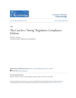The Case for a "Strong" Regulatory Compliance Defense