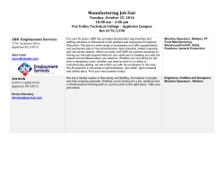 Manufacturing Job Fair - Fox Valley Technical College