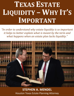 texas estate liquidity &ndash;why it`s important