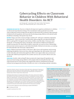 Cybercycling Effects on Classroom Behavior in Children