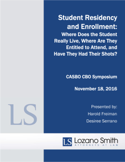 Student Residency and Enrollment