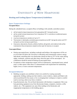 Heating and Cooling (Space Temperature) Guidelines