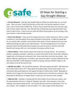 10 Steps for Starting a Gay-‐Straight Alliance