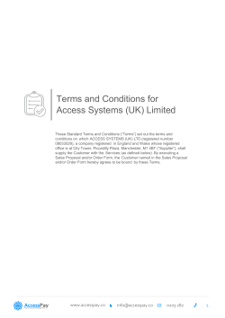 Terms and Conditions for Access Systems (UK) Limited