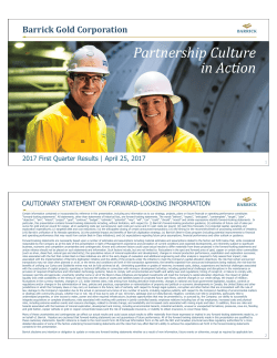 Q1 2017 Webcast - Barrick Gold Corporation