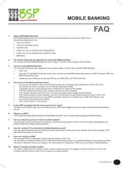 MOBILE BANKING FAQ