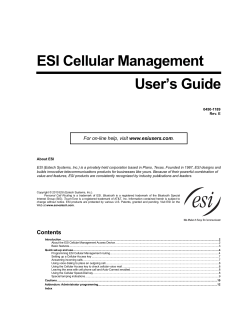 ESI Cellular Management User`s Guide