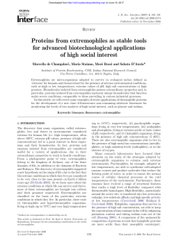 Proteins from extremophiles as stable tools for advanced