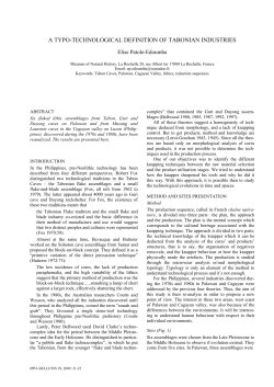 A TYPO-TECHNOLOGICAL DEFINITION OF TABONIAN INDUSTRIES