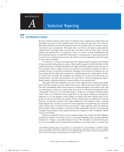 A Statistical Reporting
