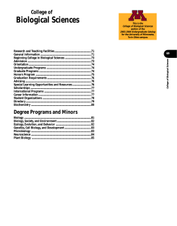 Biological Sciences - University Catalogs