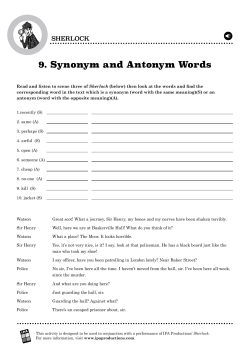 9. Synonym and Antonym Words