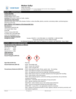 Molten Sulfur - Chemtrade Logistics