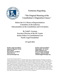 Testimony - Pacific Legal Foundation