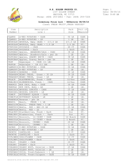 R&eacute;4 Report - Inventory Price List