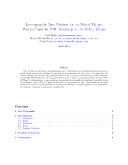 Leveraging the Web Platform for the Web of Things