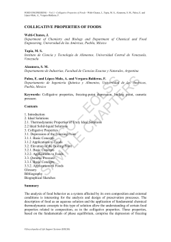 Colligative Properties of Foods