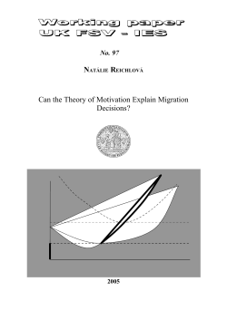 Can the Theory of Motivation Explain Migration