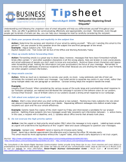 Netiquette: Exploring email etiquette