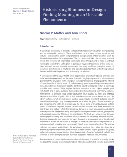 Historicizing Shininess in Design: Finding