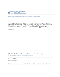 Equality of Opportunity - TU Law Digital Commons