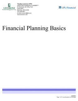 Financial Planning Basics - Leveroni Financial Management