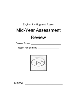 Mid-Year Assessment Review - New Paltz Central School District