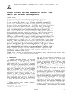 Geologic constraints on crustal plateau surface histories, Venus: The