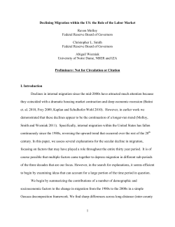 1 Declining Migration within the US: the Role of the Labor Market