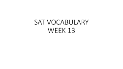 SAT VOCABULARY WEEK 13