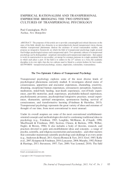 Empirical Rationalism and Transpersonal